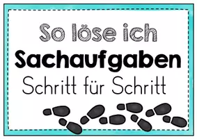 Vorschau - Fördermaterial/Inklusion - Sachaufgaben lösen mit der LUFRA-Methode – Merkfächer & Poster für Mathematik Grundschule (Klasse 3–4) - Seite 1