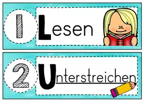 Vorschau - Fördermaterial/Inklusion - Sachaufgaben lösen mit der LUFRA-Methode – Merkfächer & Poster für Mathematik Grundschule (Klasse 3–4) - Seite 2