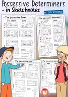 Vorschau - Arbeitsblätter - Possessive Determiners - Grammatik in Sketchnotes - Deckblatt