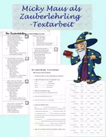 Vorschau - Arbeitsblätter - Micky Maus als Zauberlehrling - Textarbeit - Deckblatt