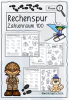 Vorschau - Arbeitsblätter - Winter Rechenspuren Zahlenraum 100 | Mathe Klasse 2 - Deckblatt