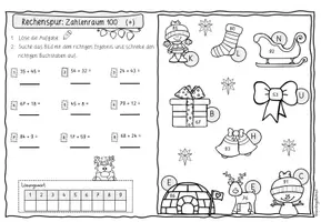 Vorschau - Arbeitsblätter - Winter Rechenspuren Zahlenraum 100 | Mathe Klasse 2 - Seite 3