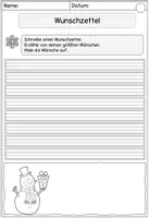 Vorschau - Arbeitsblätter - Wunschzettel in verschiedenen Varianten - Seite 1