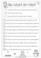 Vorschau - Arbeitsblätter - Ein Wort zu viel | Lesen, lachen, schreiben | Winter - Seite 1