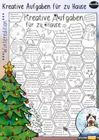 Vorschau - Arbeitsblätter - Kreative Aufgaben für zu Hause - Winter / Weihnachten - Deckblatt
