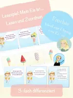 Vorschau - Spiele - Mein Eis ist... - Lesen und Zuordnen - zur Buchstabeneinführung Ei/ei - Deckblatt