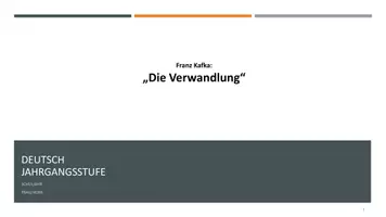 Vorschau - Stundenentwürfe - Franz Kafka "Die Verwandlung" (Unterrichtsreihe und -ideen) - Seite 1