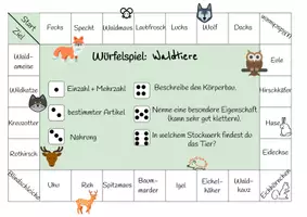 Vorschau - Spiele - Würfelspiel - SU - Tiere des Waldes - Seite 1