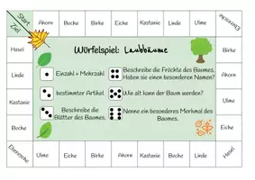 Vorschau - Spiele - Würfelspiel - Sachunterricht - Laubbäume - Seite 1