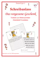 Vorschau - Arbeitsblätter - weihnachtlicher Schreibanlass - Das vergessene Geschenk, Jgst. 2 - Deckblatt