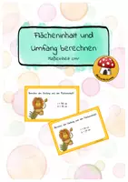 Vorschau - Fördermaterial/Inklusion - Materialpaket Umfang und Flächeninhalt - Differenzierungsmaterial - Seite 1