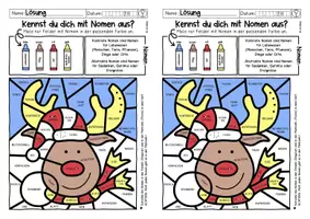 Vorschau - Arbeitsblätter - Wortarten Winter I Nomen, Verb, Adjektiv mit Lösung - Seite 3
