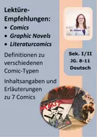 Vorschau - Arbeitsblätter - FREEBIE! Graphic Novels, Comics und Literaturcomics: Lektüre-Empfehlungen für die Schule (Klasse 8-11) - Seite 1