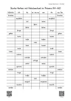Vorschau - Arbeitsblätter - Arbeitsblatt: Starke Verben mit Vokalwechsel im Präsens (A1–A2) (Version 1) - Deckblatt