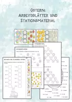 Vorschau - Arbeitsblätter - Ostern Arbeitsblätter Mathe, Stationsmaterial Klasse 1–3 - Deckblatt