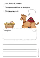 Vorschau - Arbeitsblätter - Freies Schreiben zur Weihnachtsgeschichte - Seite 1