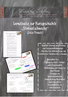 Vorschau - Arbeitsblätter - Unterrichtspaket zur Kurzgeschichte "Streuselschnecke" (Julia Franck), inkl. Lernstraße und Lösungen, Kurzgeschichtenanalyse - Deckblatt