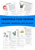 Vorschau - Spiele - ❅ Christmas / Weihnachten ❅ stories: Santa Claus, Rudolph, Candy cane, Turkey, Gifts. Answer the question. - Deckblatt