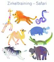 Vorschau - Arbeitsblätter - Zirkeltraining Safari - Deckblatt