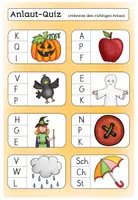 Vorschau - Arbeitsblätter - Herbst: Quiz-Kartei für die 1. & 2. Klasse - Seite 1