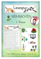 Vorschau - Arbeitsblätter - Mini-Lesespur Weihnachten (3-fach differenziert) - Deckblatt
