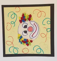 Vorschau - Mal- und Bastelvorlagen - Clownsbild mit Krepp Papierkugeln - Deckblatt