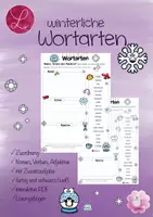 Vorschau - Arbeitsblätter - Winterliche Wortarten: Nomen, Verben, Adjektive - Deckblatt