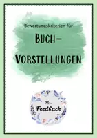 Vorschau - Arbeitsblätter - Bewertungskriterien für Buchvorstellungen - Deckblatt