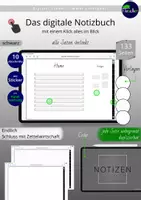Vorschau - Lehrpläne/Lehrermaterial - Testversion Digitales Notizbuch mit über 95 Stickern (schwarz) - Deckblatt