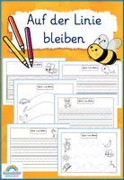 Vorschau - Arbeitsblätter - Auf der Linie bleiben (Vorschule + Grundschule) - Schwungübungen - Deckblatt