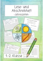 Vorschau - Arbeitsblätter - Die Jahreszeiten: Abschreibheft (Sachunterricht Deutsch Grundschule Klasse 1 und 2) - Deckblatt