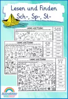 Vorschau - Arbeitsblätter - Lesen und Finden: Laute SCH-, SP-, ST- - Deckblatt