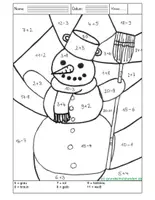 Vorschau - Arbeitsblätter - Rechenbild Schneemann plus minus bis 20 - Deckblatt