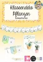 Vorschau - Poster - Klassenraum Deko Pflanzen - Wimpelketten EDITIERBAR - Deckblatt