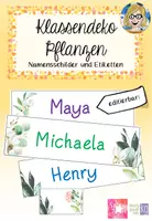 Vorschau - Poster - Klassenraum Deko Pflanzen Eukalyptus - Etiketten und Label EDITIERBAR - Deckblatt