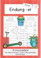 Vorschau - Arbeitsblätter - Materialpaket: Das Schlawiner- e (Wortendungen -el, -en und -er) - Seite 1