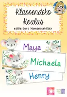 Vorschau - Poster - Klassenraum Deko Koala - Namensschilder EDITIERBAR - Deckblatt