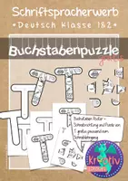 Vorschau - Arbeitsblätter - Buchstaben Puzzle - Gratis Buchstabe T - Deckblatt