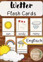 Vorschau - Fördermaterial/Inklusion - Wetter - weather - Flashcards - Wortkarten (Englisch) - Deckblatt