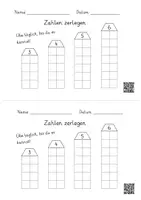 Vorschau - Arbeitsblätter - Die Zahlen 3, 4, 5 und 6 zerlegen (1 AB mit Lernvideolink) - Deckblatt