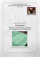 Vorschau - Arbeitsblätter - Parteien - Stellung im politischen System und Aufgaben (Arbeitsblätter) - Deckblatt