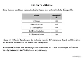 Vorschau - Arbeitsblätter - Van-der-Waals-Kräfte mit den Isomeren von Hexan erkunden - Seite 1