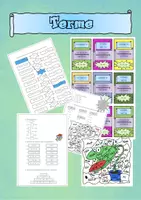 Vorschau - Arbeitsblätter - MATERIALPAKET: Terme (+Lernvideos) leichte Aufgaben - Deckblatt