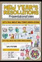 Vorschau - Präsentationen/Tafelbilder - NEW YEAR'S RESOLUTIONS - Präsentationsfolien - Deckblatt