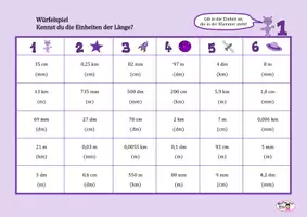 Vorschau - Spiele - 5 Würfelspiele zu Maßeinheiten, Stellentafeln, Lösungen - Deckblatt