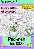 Vorschau - Arbeitsblätter - Rechnen bis 1000 (Schneemannrechnen) - Deckblatt