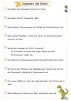 Vorschau - Arbeitsblätter - Interaktive PDF - Lesetext und Arbeitsblatt (Dinos) - Seite 1