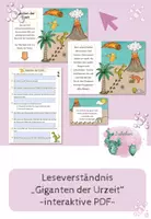 Vorschau - Arbeitsblätter - Interaktive PDF - Lesetext und Arbeitsblatt (Dinos) - Deckblatt
