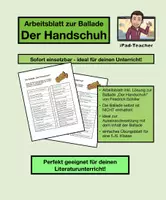 Vorschau - Arbeitsblätter - DEUTSCH: Übungsblatt zur Ballade „Der Handschuh“ (PDF) - Deckblatt