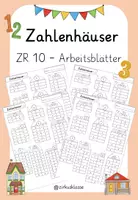 Vorschau - Arbeitsblätter - Zahlenhäuser ZR 10: 4 Arbeitsblätter - Deckblatt
